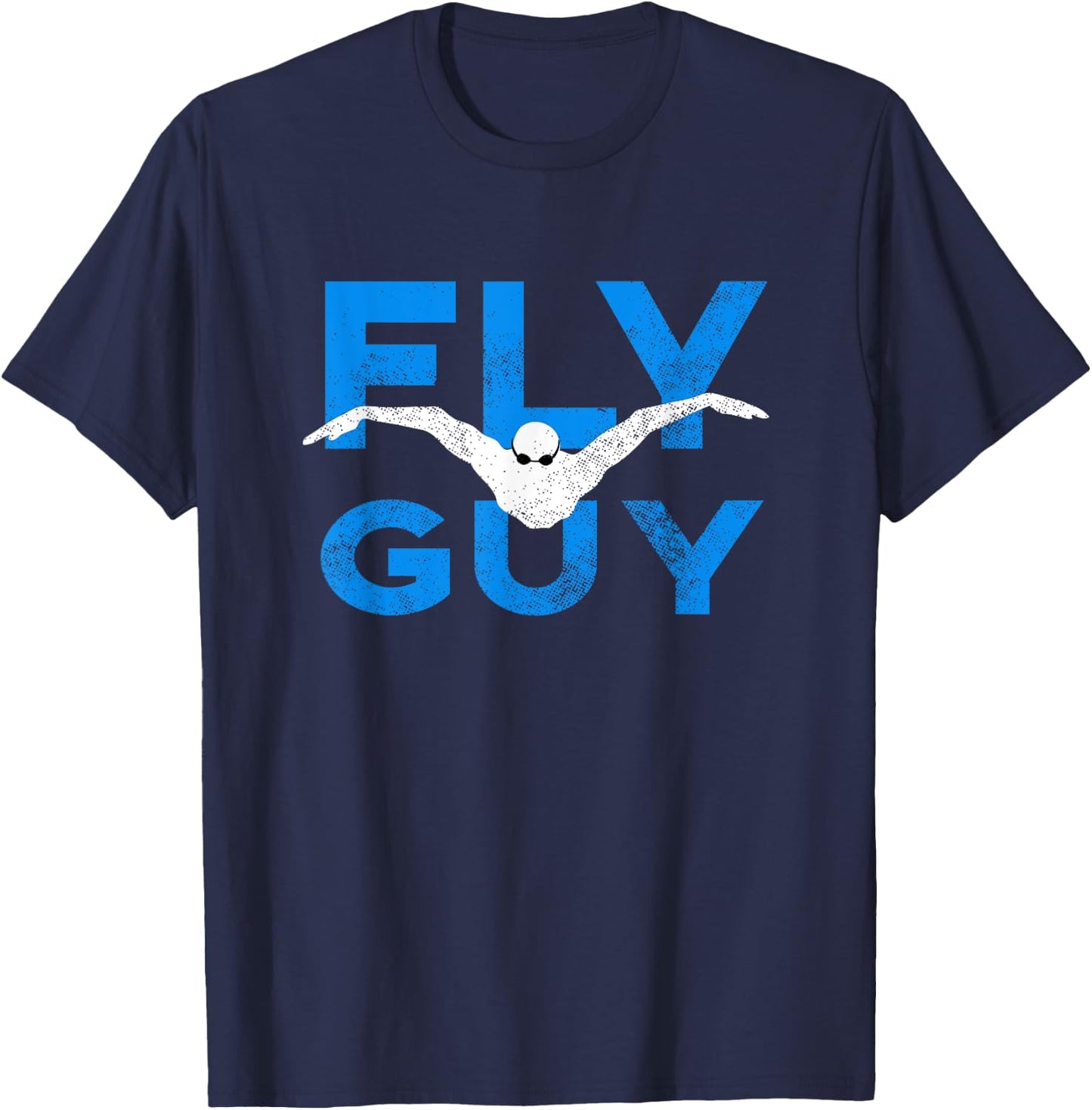ButterFly Guy Swimmer by Awesome Swim T-Shirt - T-Shirt | Navy
