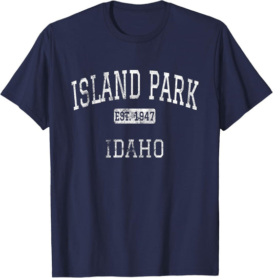 Island Park Idaho ID Vintage T-Shirt - T-Shirt | Navy