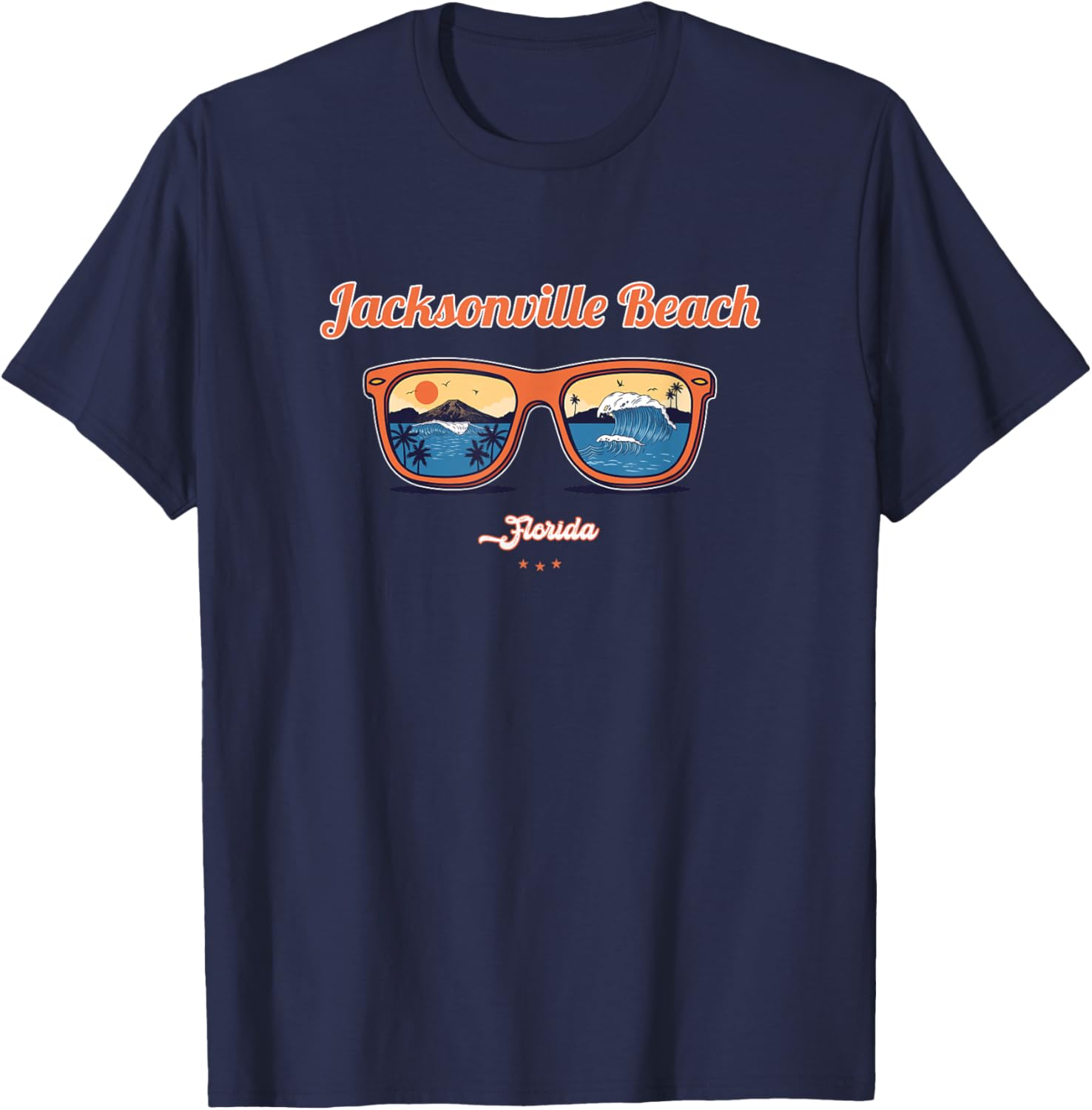 Jacksonville Beach Souvenir - Florida Reminder Men Women Kids T-Shirt - T-Shirt | Navy