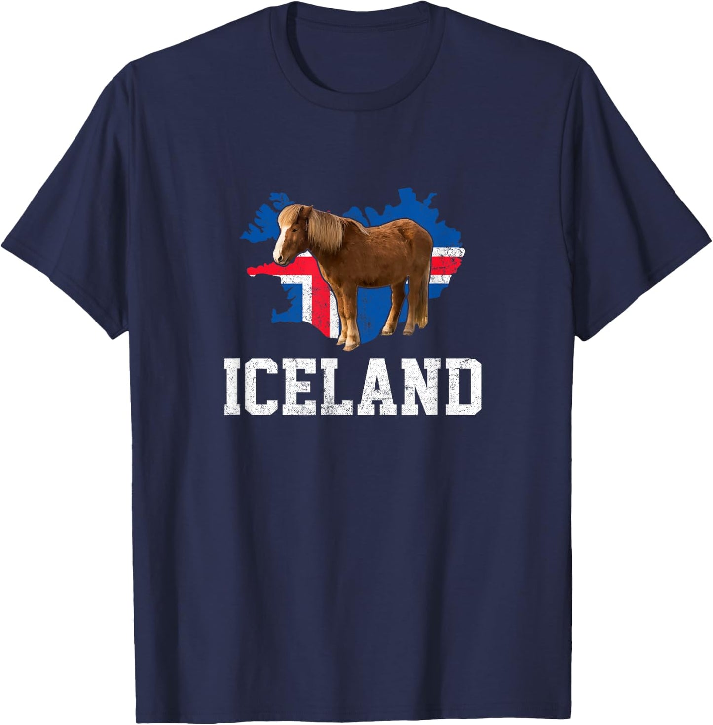 Icelandic horse,flag icelandic horse T-Shirt - T-Shirt | Navy