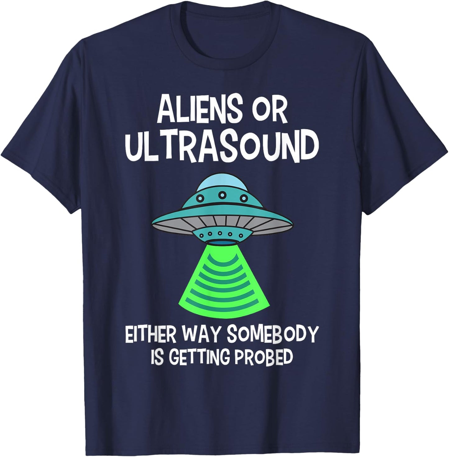 Ultrasound Tech Alien Apparel -Adults Black Small Classic Fit Short Sleeve Medical Ultrasound Themed Shirts T-Shirt - T-Shirt | Navy