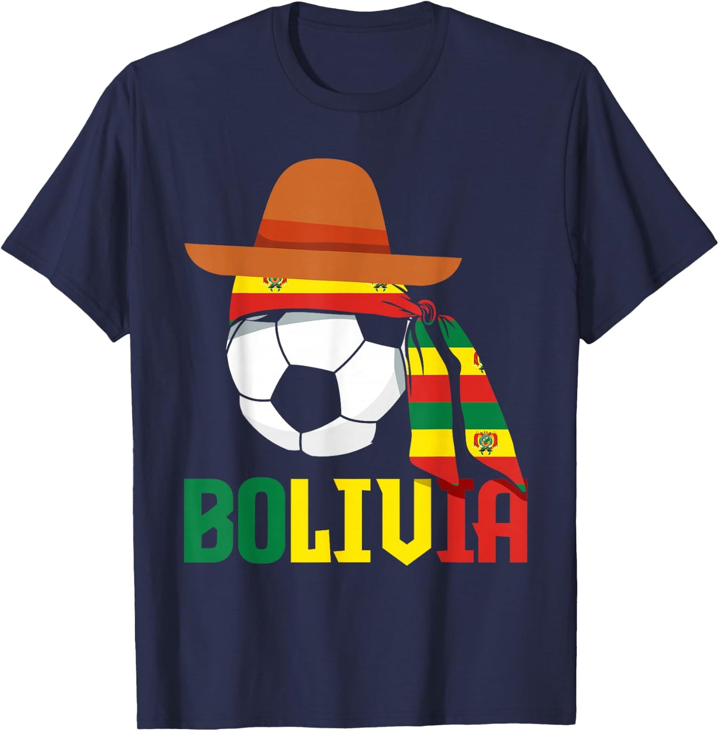 Bolivia Bolivian Soccer T-Shirt - T-Shirt | Navy