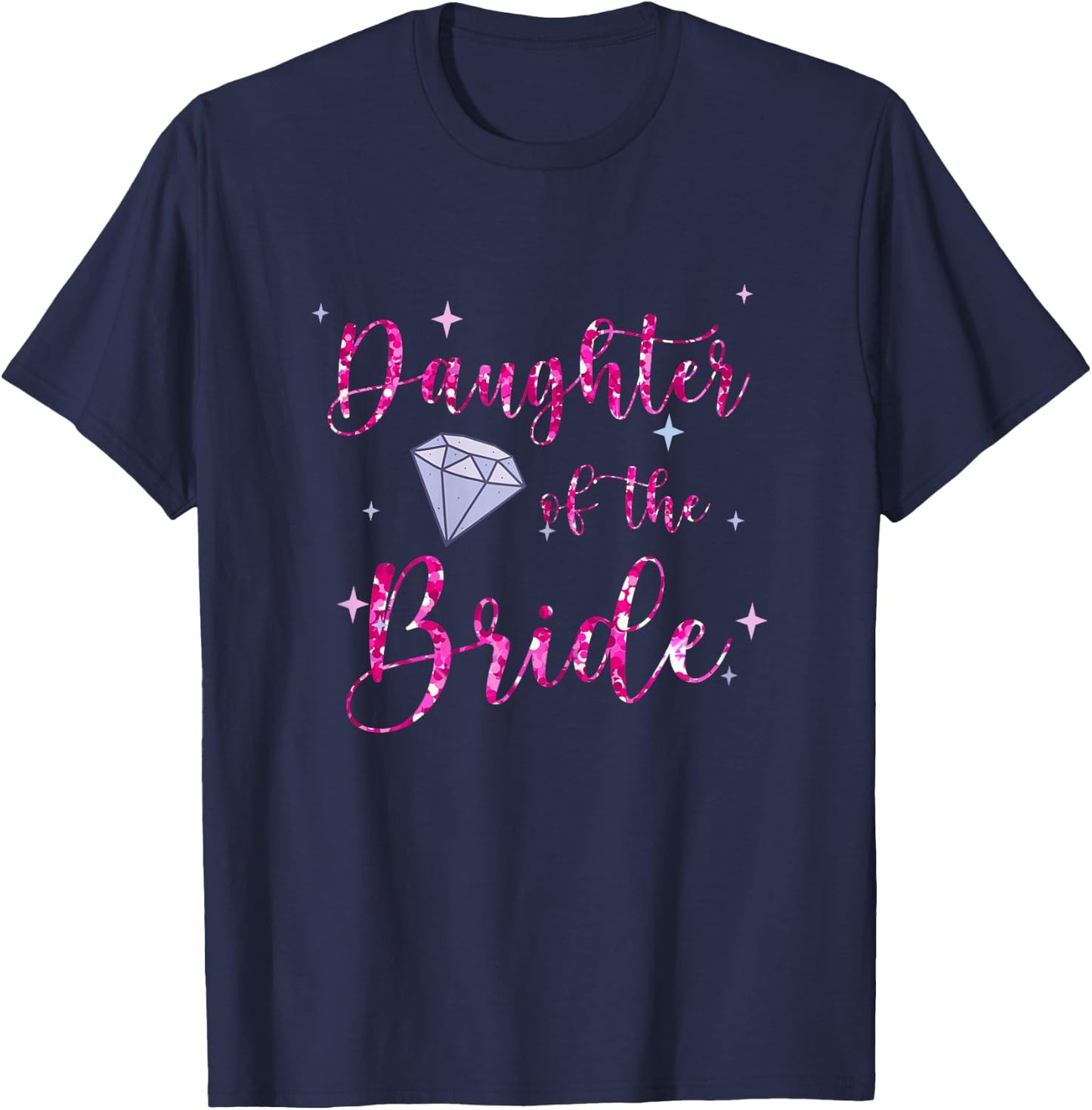 Daughter of The Bride Cool Pink Bridal Party Wedding Ring T-Shirt - T-Shirt | Navy