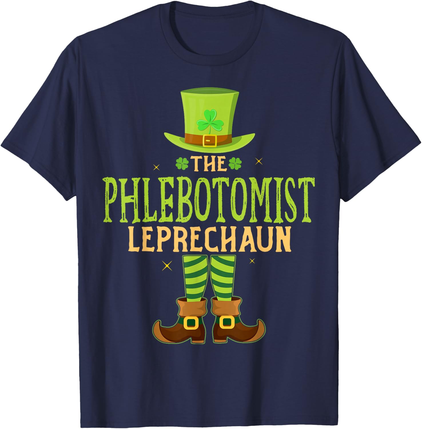 The Phlebotomist Leprechaun Funny Matching St Patricks Day T-Shirt - T-Shirt | Navy