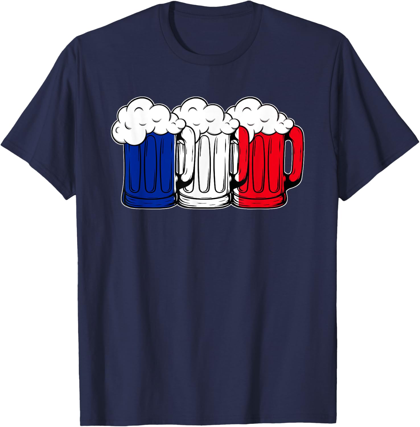 France Beer Drinking Team T-Shirt - T-Shirt | Navy