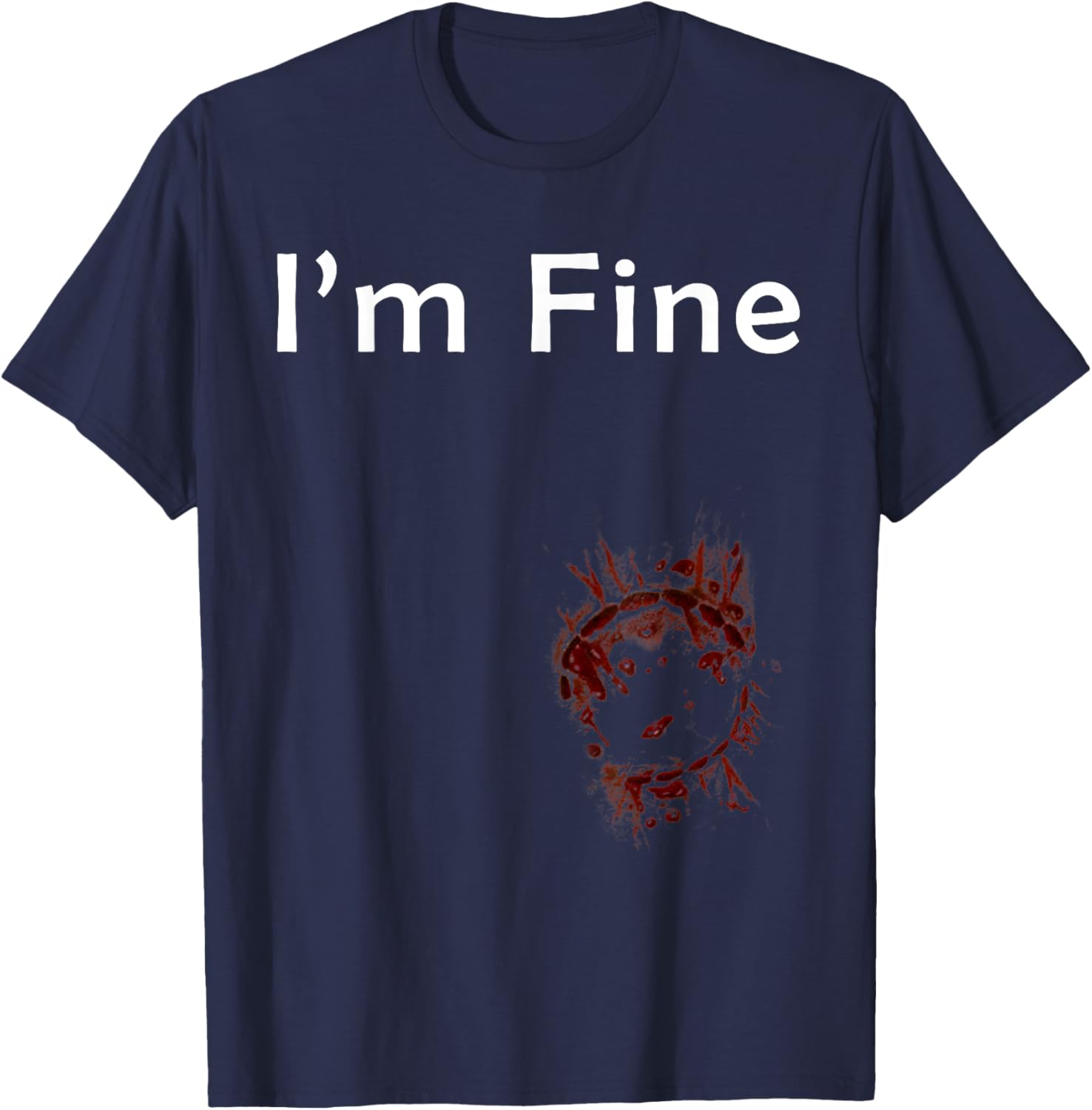 I'm Fine zombie bite T-Shirt - T-Shirt | Navy