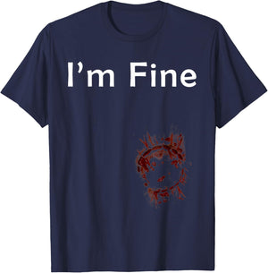 I'm Fine zombie bite T-Shirt - T-Shirt | Navy