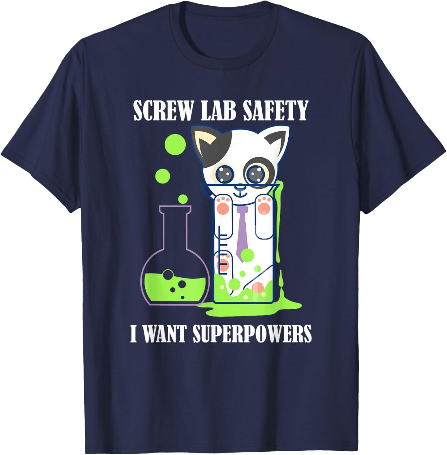 Screw Lab Safety Shirt - Funny Kitty Cat Kitten Shirt T-Shirt - T-Shirt | Navy