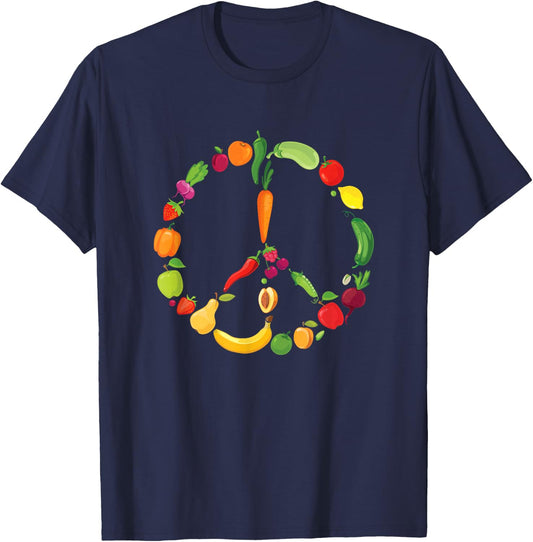 Vegetables Fruits Vegan Kale Salad Veganism Vegan T-Shirt - T-Shirt | Navy