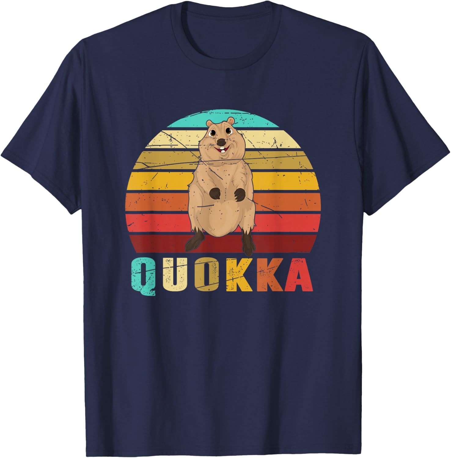 Australia Animal Keeper Zoo Gift Retro Quokka T-Shirt - T-Shirt | Navy