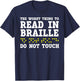 Blind Awareness Braille Visually Impaired Disability T-Shirt - T-Shirt | Navy