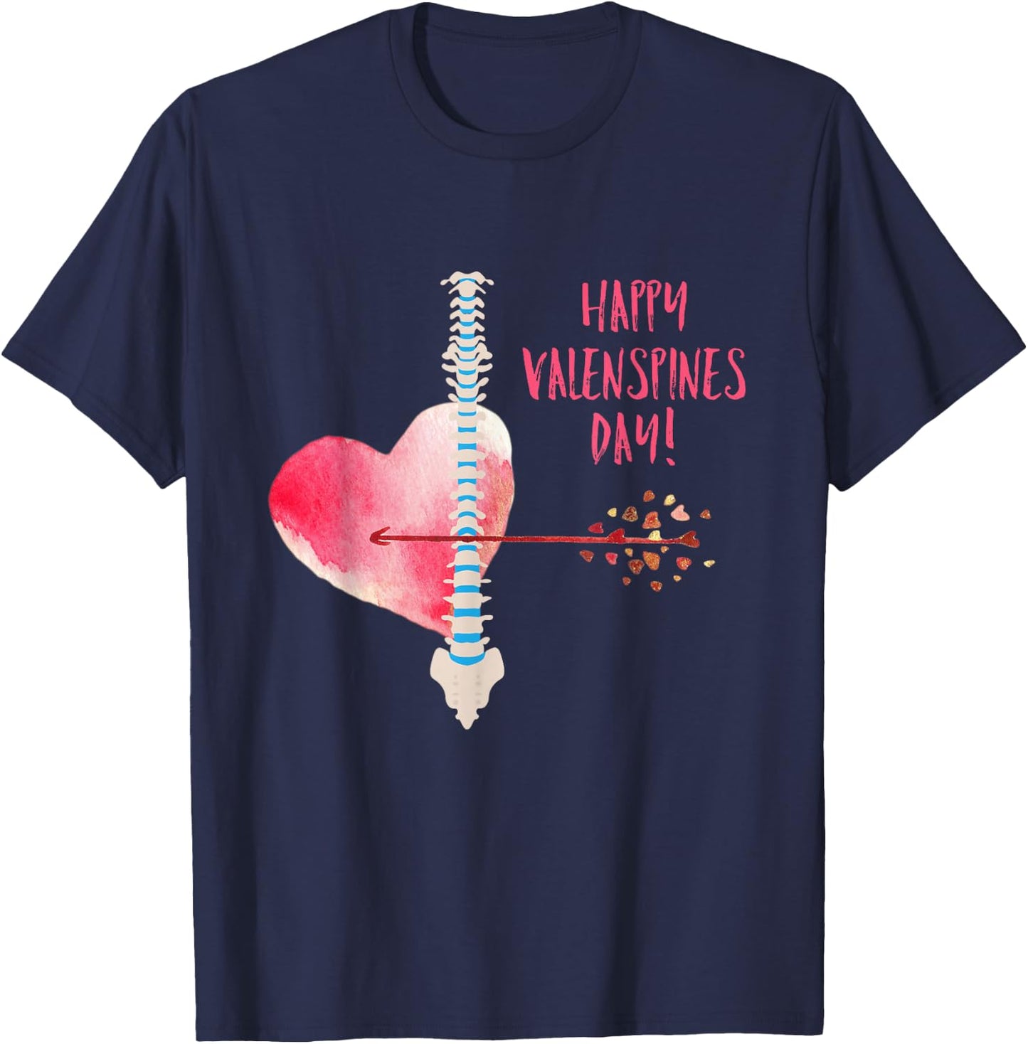 Chiropractic Valentines Day T-Shirt - T-Shirt | Navy