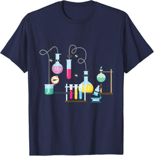 Test Tube Chemistry Laboratory Funny Gift T-Shirt - T-Shirt | Navy