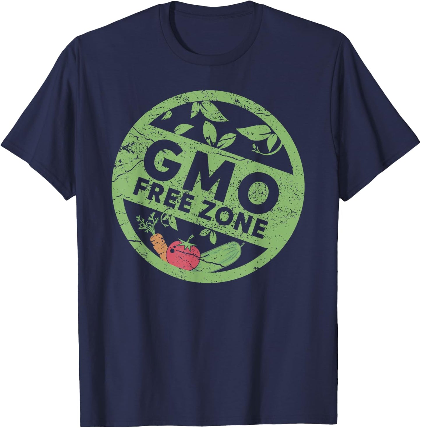 GMO FREE ZONE | Healthy Organic Living Supporter T-Shirt - T-Shirt | Navy