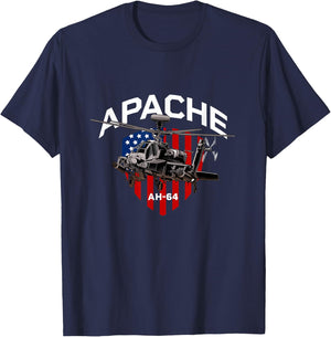 Military Helicopter - Apache Gunship T-Shirt - T-Shirt | Navy