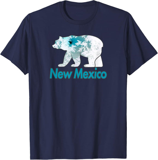 New Mexico State Retro Vintage Outdoors & NM Mountains T-Shirt - T-Shirt | Navy