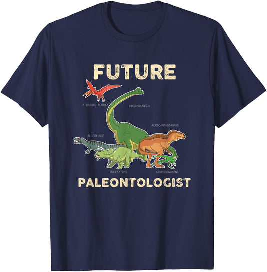 Future Paleontologist Shirt - Fossils Kids & Students Gift T-Shirt - T-Shirt | Navy