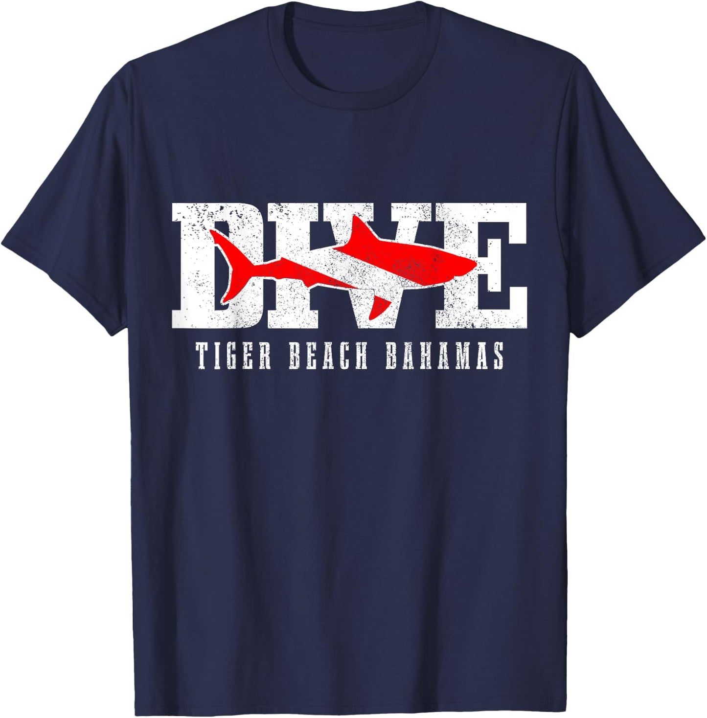 Tiger Beach Bahamas Shark Diving Scuba Diver Men Women T-Shirt - T-Shirt | Navy