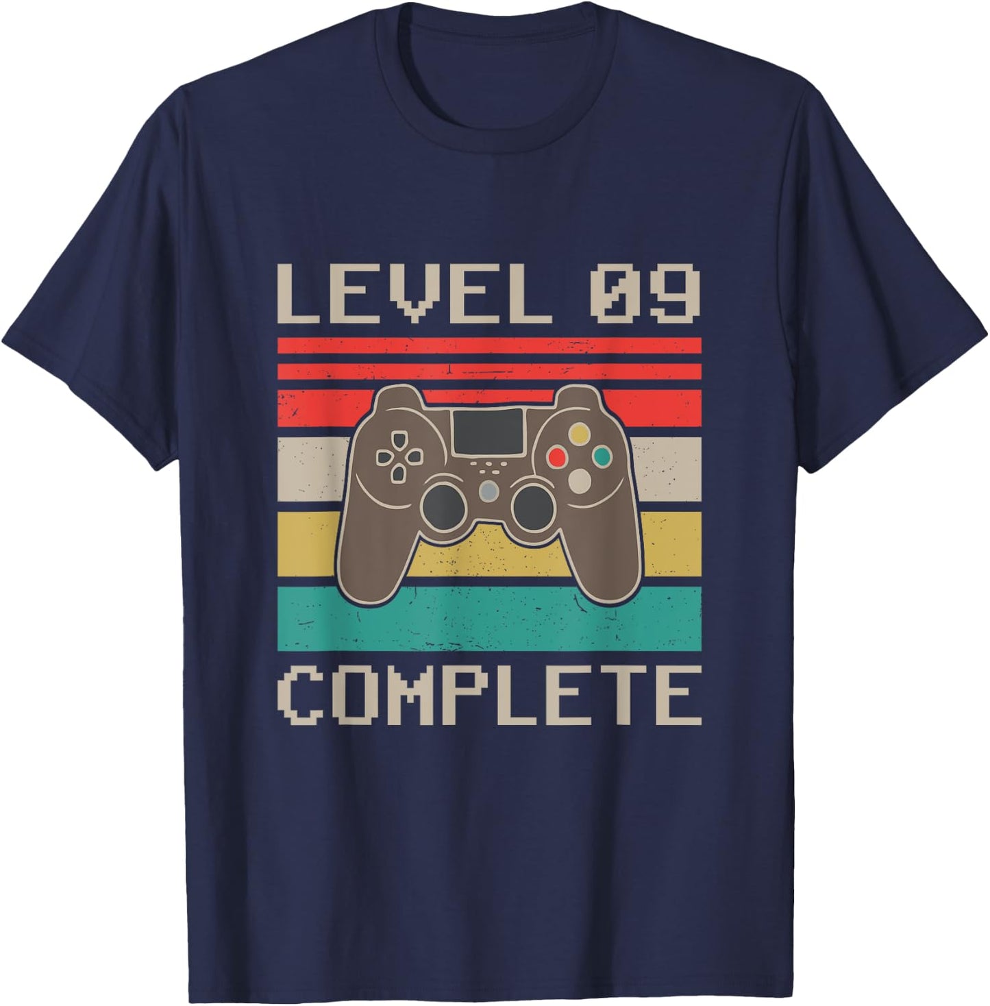 Level 9 Complete 9th Funny Wedding Anniversary For Couples T-Shirt - T-Shirt | Navy