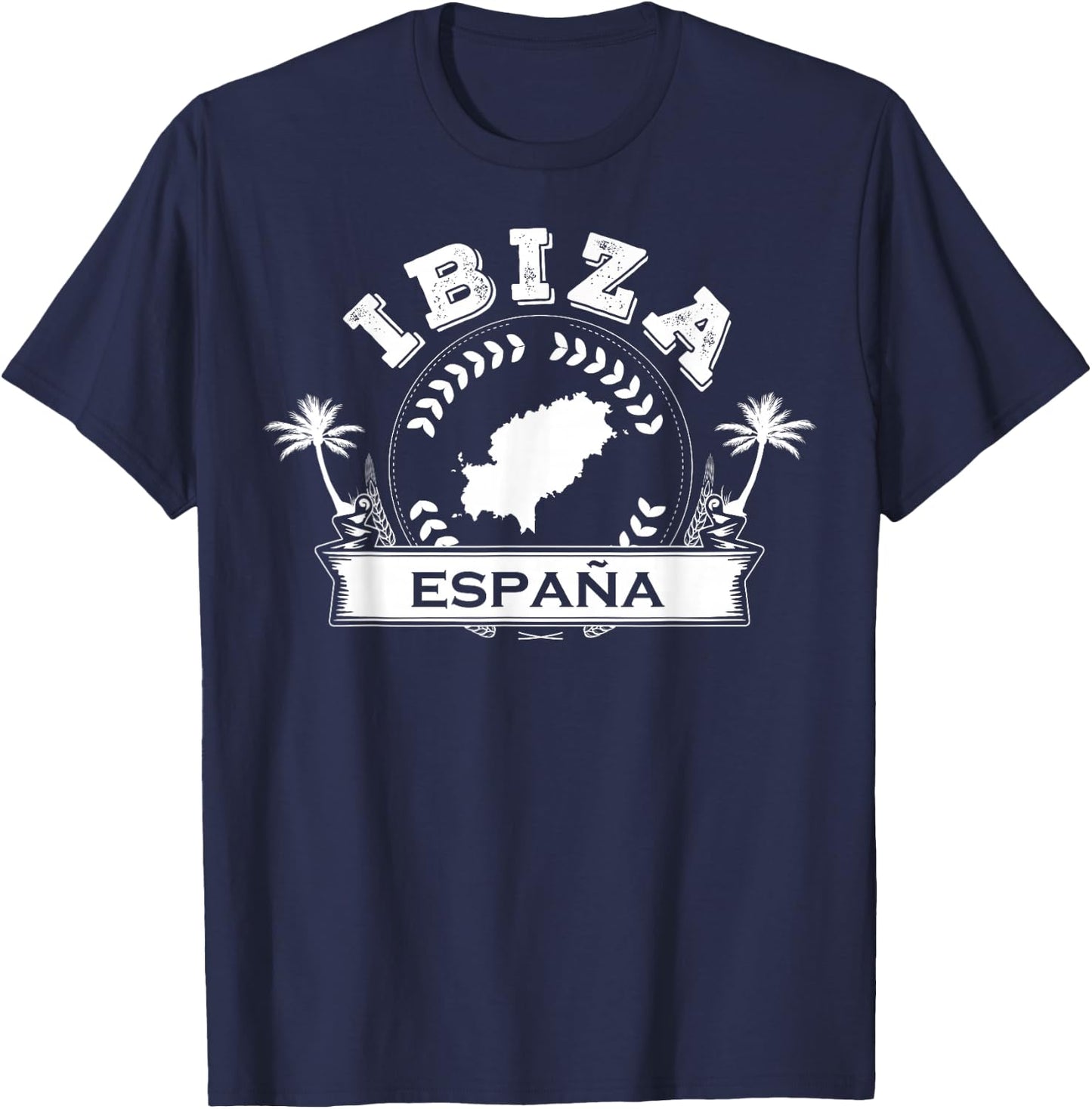 Ibiza Espana Beach Palm Tree Party Destination Gift T-Shirt - T-Shirt | Navy
