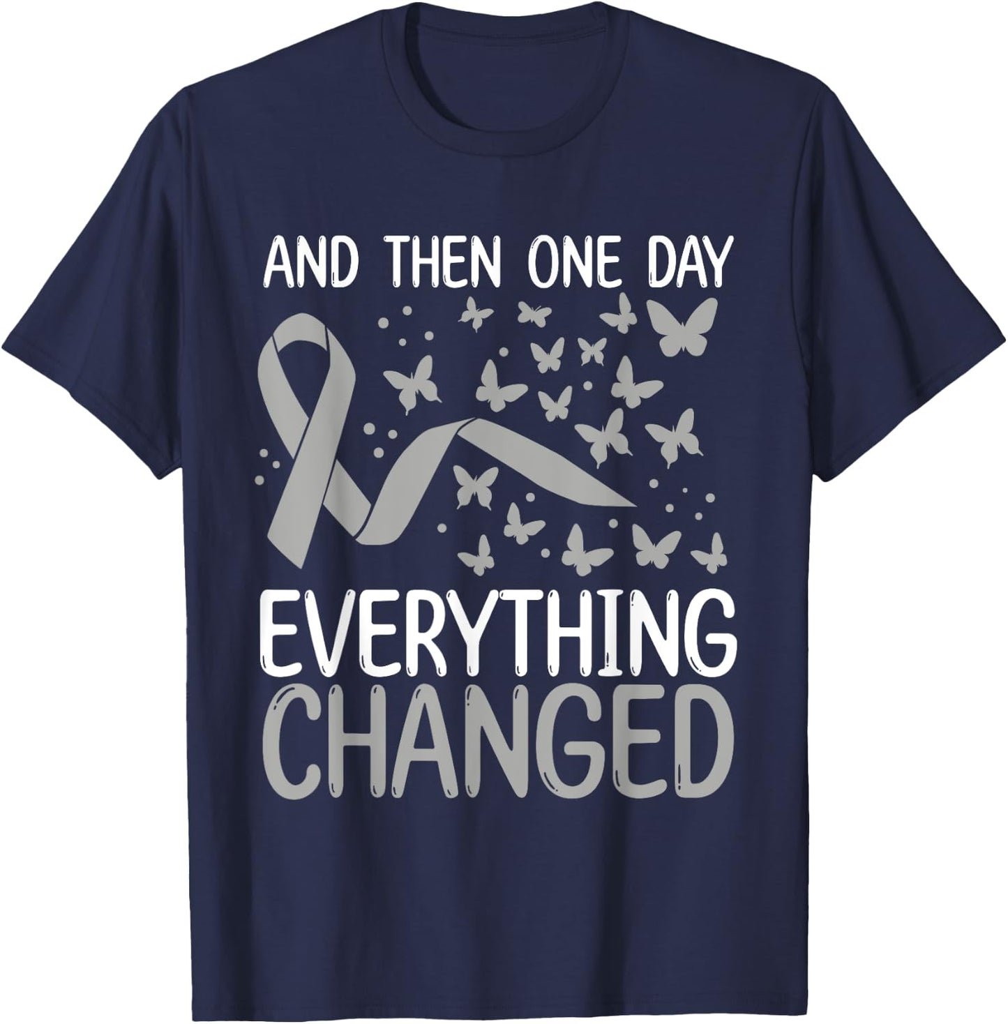 Glioblastoma Awareness Ribbon Brain Tumor Movement T-Shirt - T-Shirt | Navy
