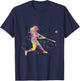 Classic Softball Girl - Black, Polyester & Cotton, Short Sleeve, Letter Print T-Shirt - T-Shirt | Navy