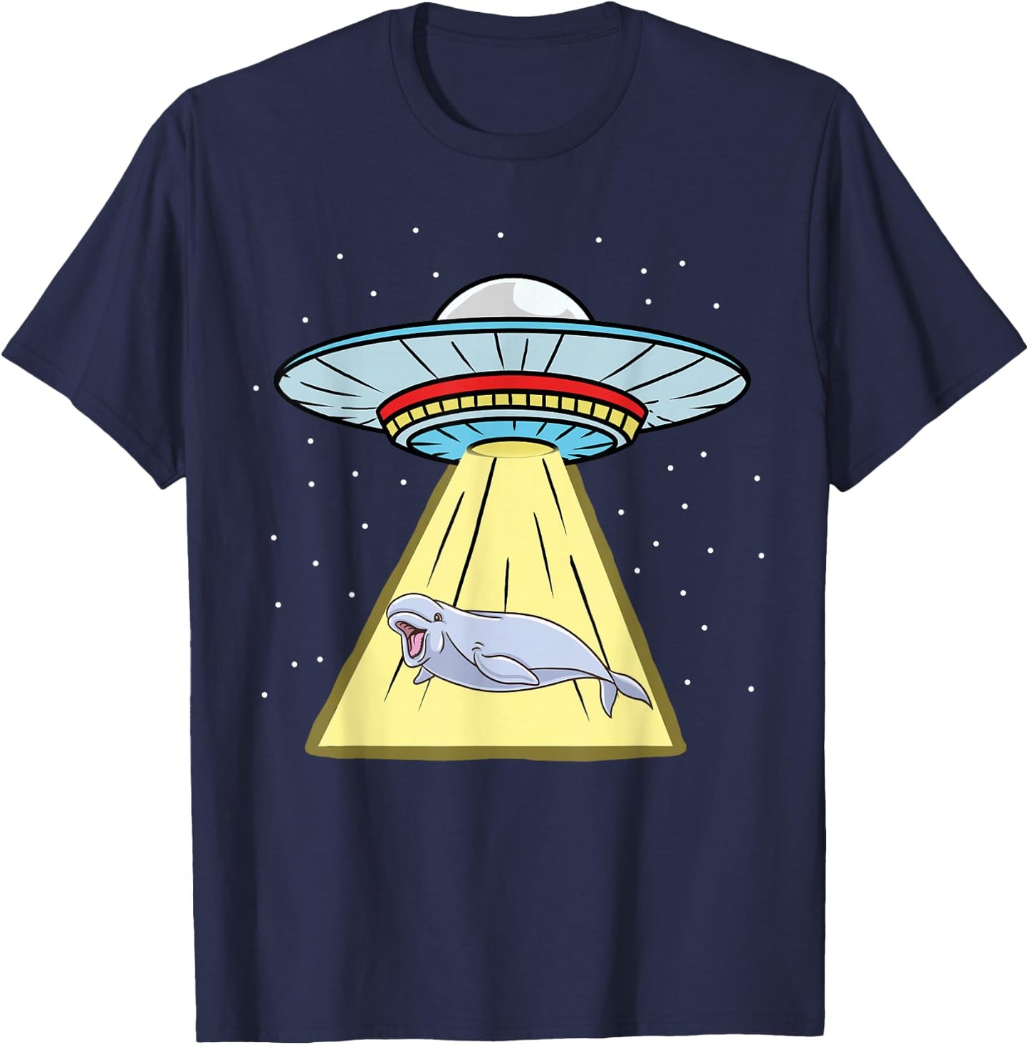 Ufo Abduction Beluga Whale T-Shirt - T-Shirt | Navy