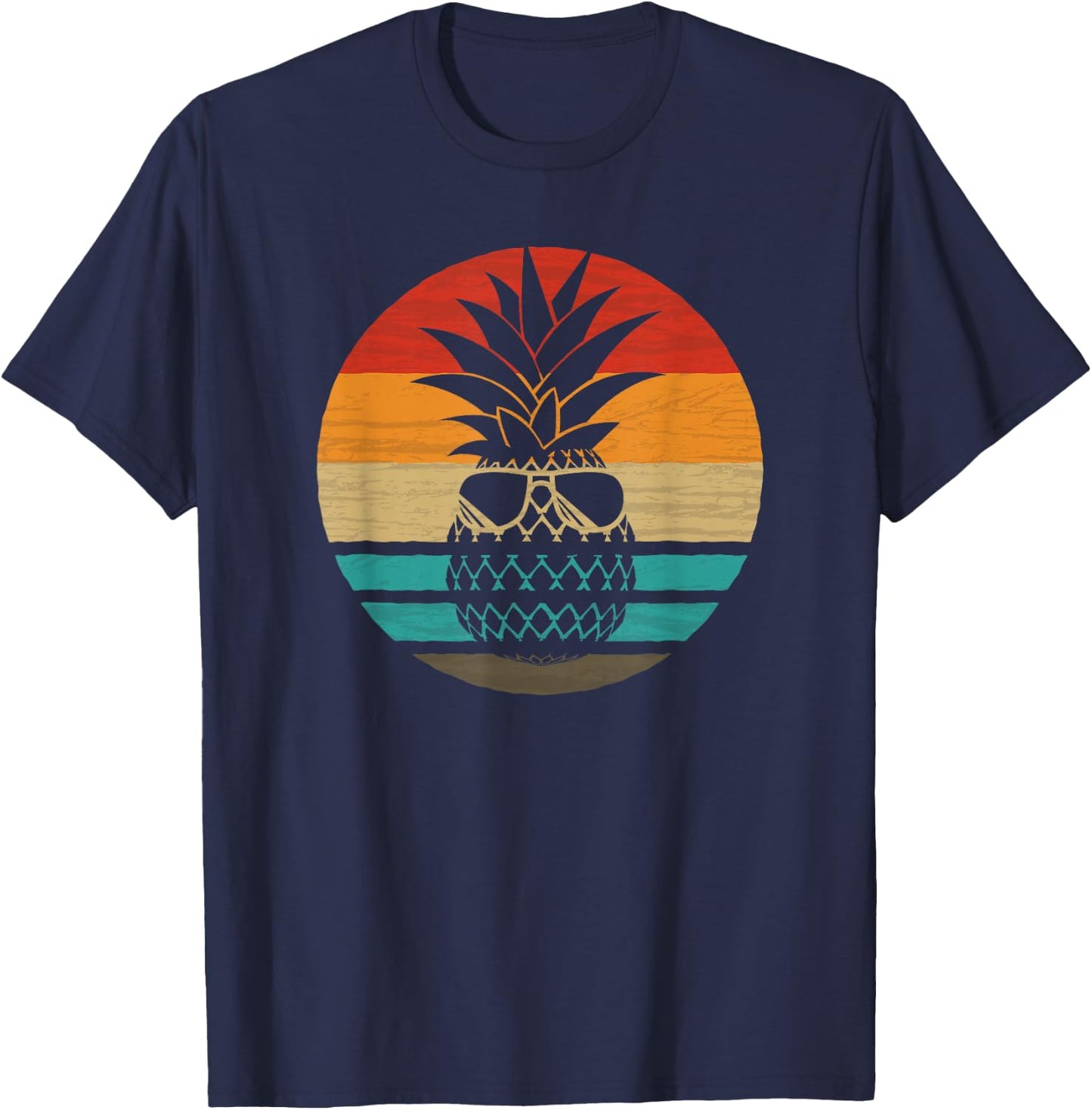 Pineapple Retro Style Vintage T-Shirt - T-Shirt | Navy