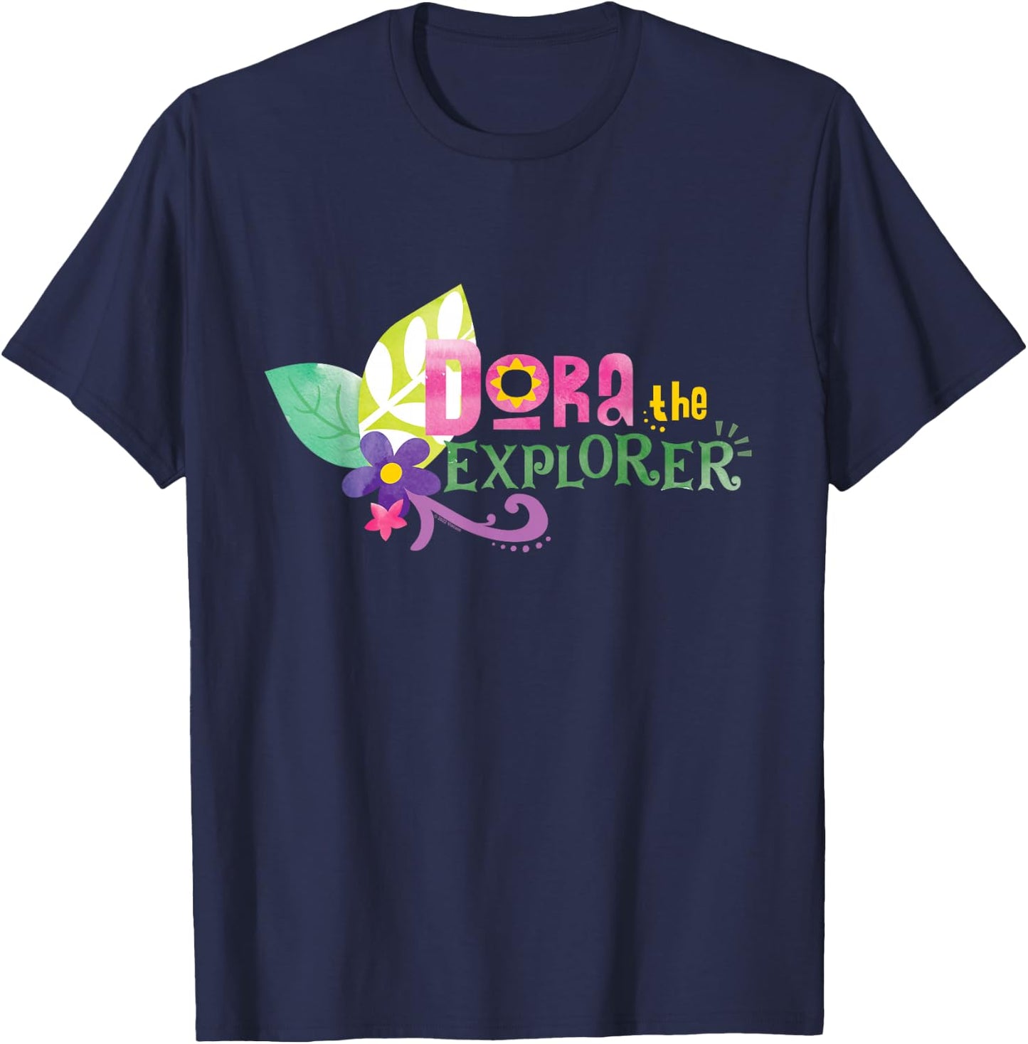 Dora the Explorer Floral Lettering T-Shirt - T-Shirt | Navy