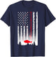 American Flag Fishing Rod USA Patriotic Lover T-Shirt - T-Shirt | Navy