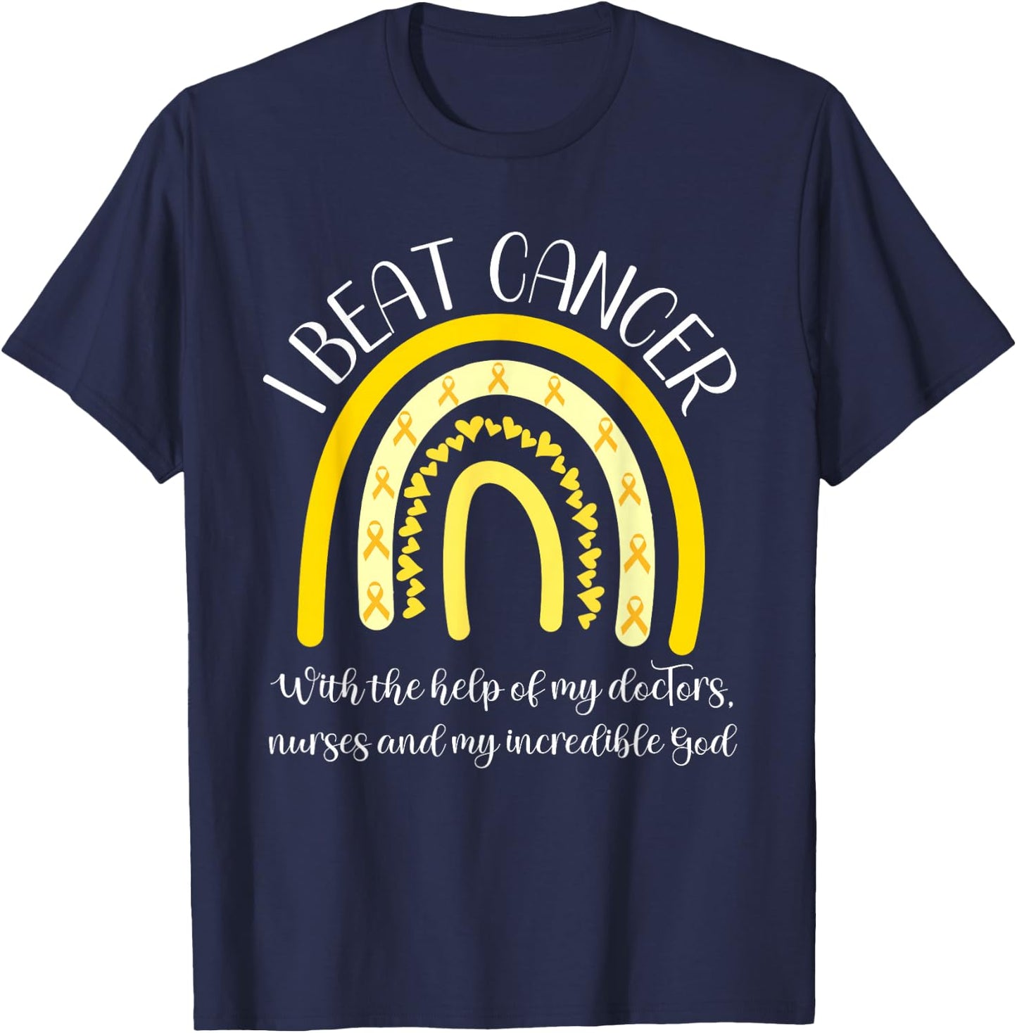 Childhood Cancer Survivor End Chemo I Beat Cancer Sarcoma T-Shirt - T-Shirt | Navy
