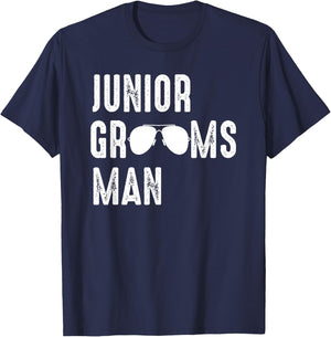 Junior Groomsman Cool Shades Funny Wedding Gift T-Shirt - T-Shirt | Navy