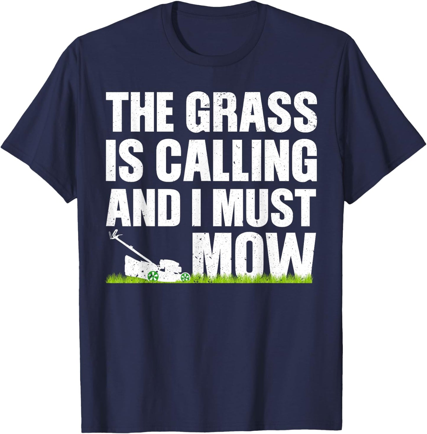 Funny Lawn Mowing Design Women Lawnmower Landscaper T-Shirt - T-Shirt | Navy