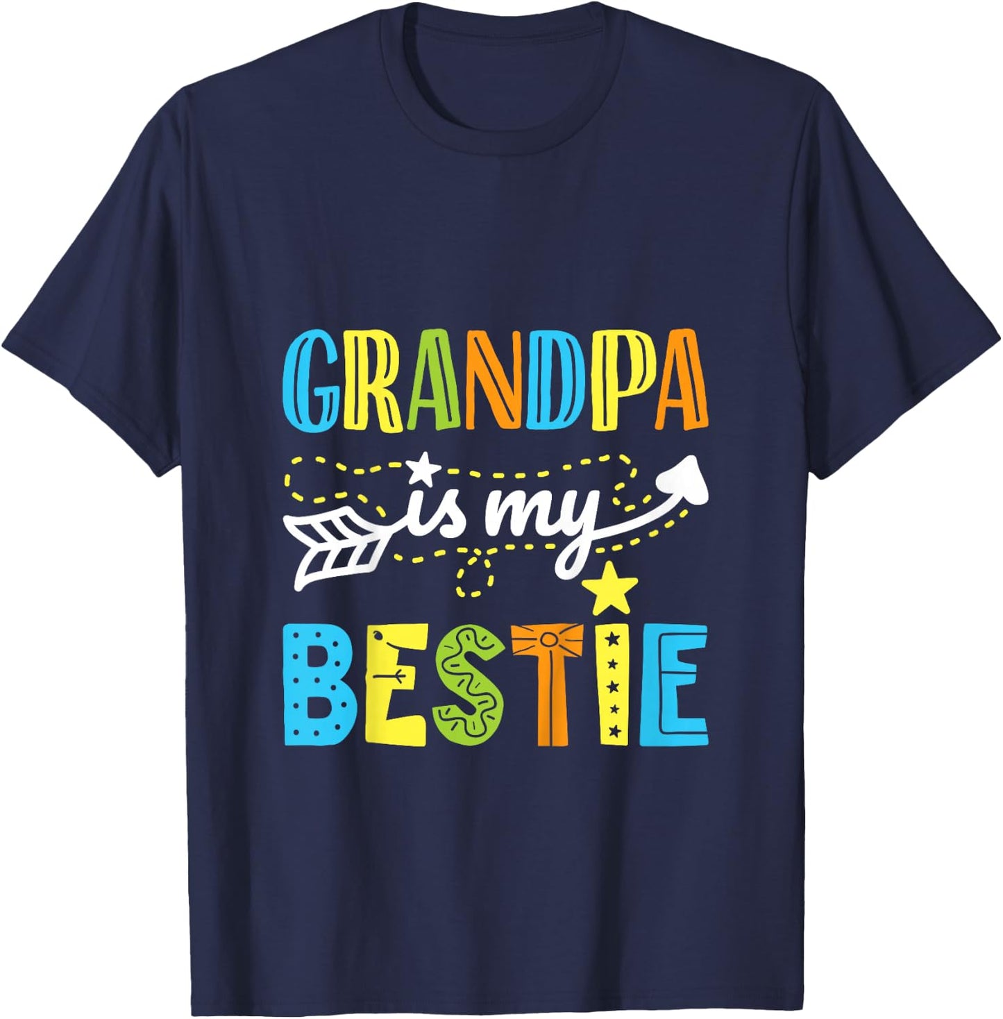 Grandpa Is My Bestie Grandparent Papa Boy Girl Toddler T-Shirt - T-Shirt | Navy