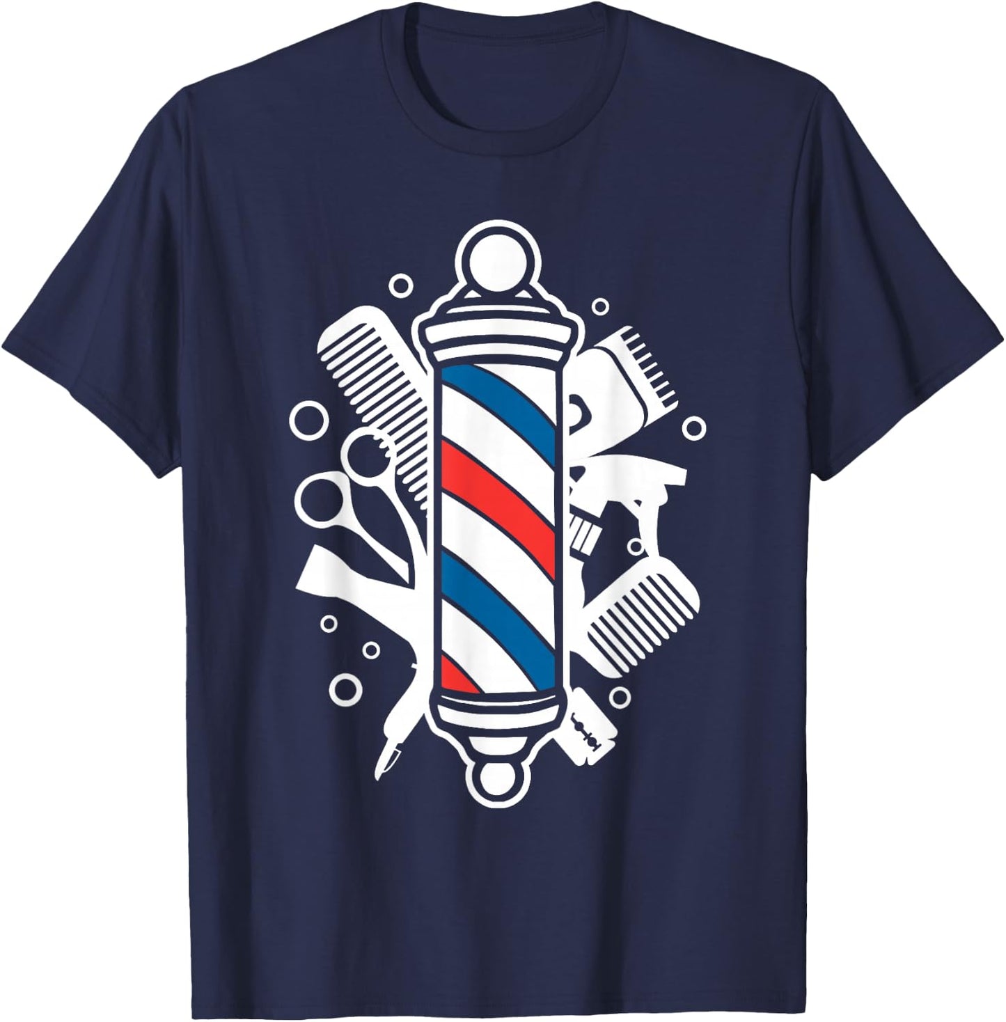 Best Barber Women Hairdresser Barbershop Pole Tools T-Shirt - T-Shirt | Navy