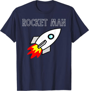 Rocket Man Spaceship who Love Rockets T-Shirt - T-Shirt | Navy