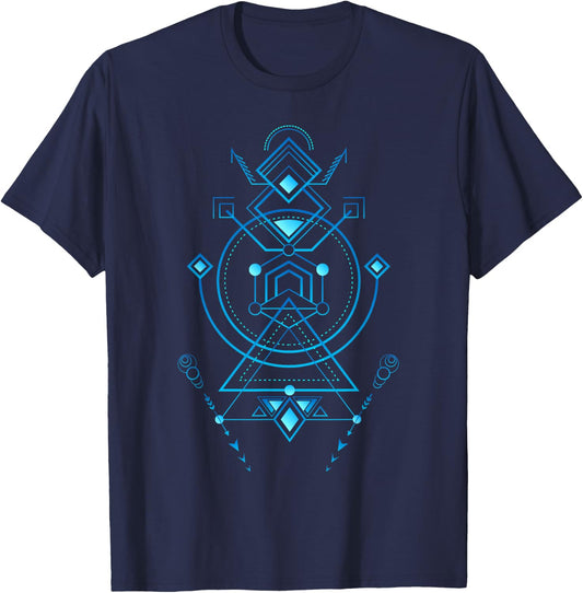 Sacred Geometry - Navajo Totem 2 T-Shirt - T-Shirt | Navy