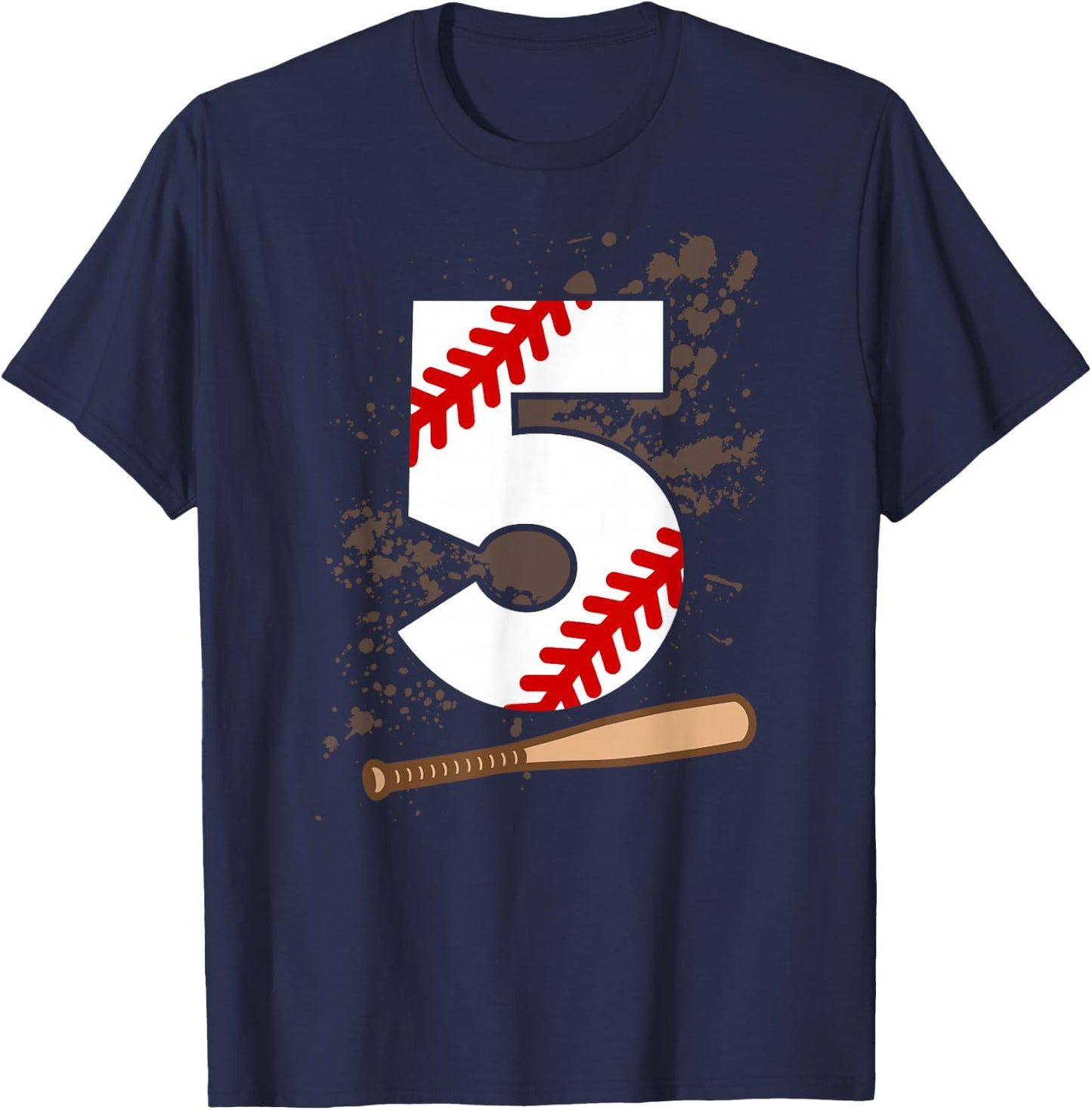5th Birthday Baseball 5 Years Old Baseball Player T-Shirt - T-Shirt | Navy