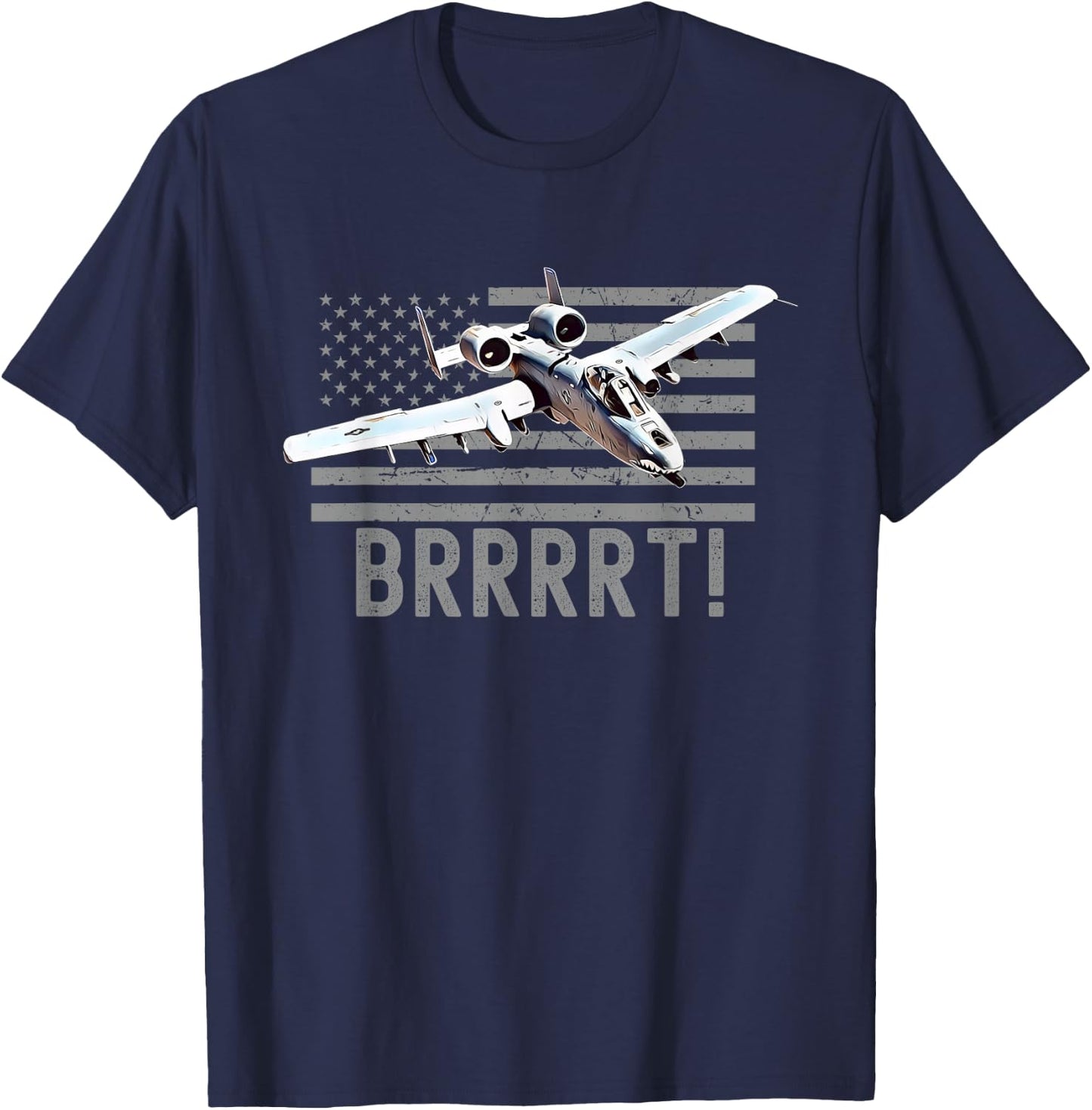 Funny A10 Thunderbolt Warthog BRRRRRT T-Shirt - T-Shirt | Navy