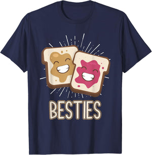 Peanut Butter and Jelly Best Friend Funny Matching Bestie T-Shirt - T-Shirt | Navy