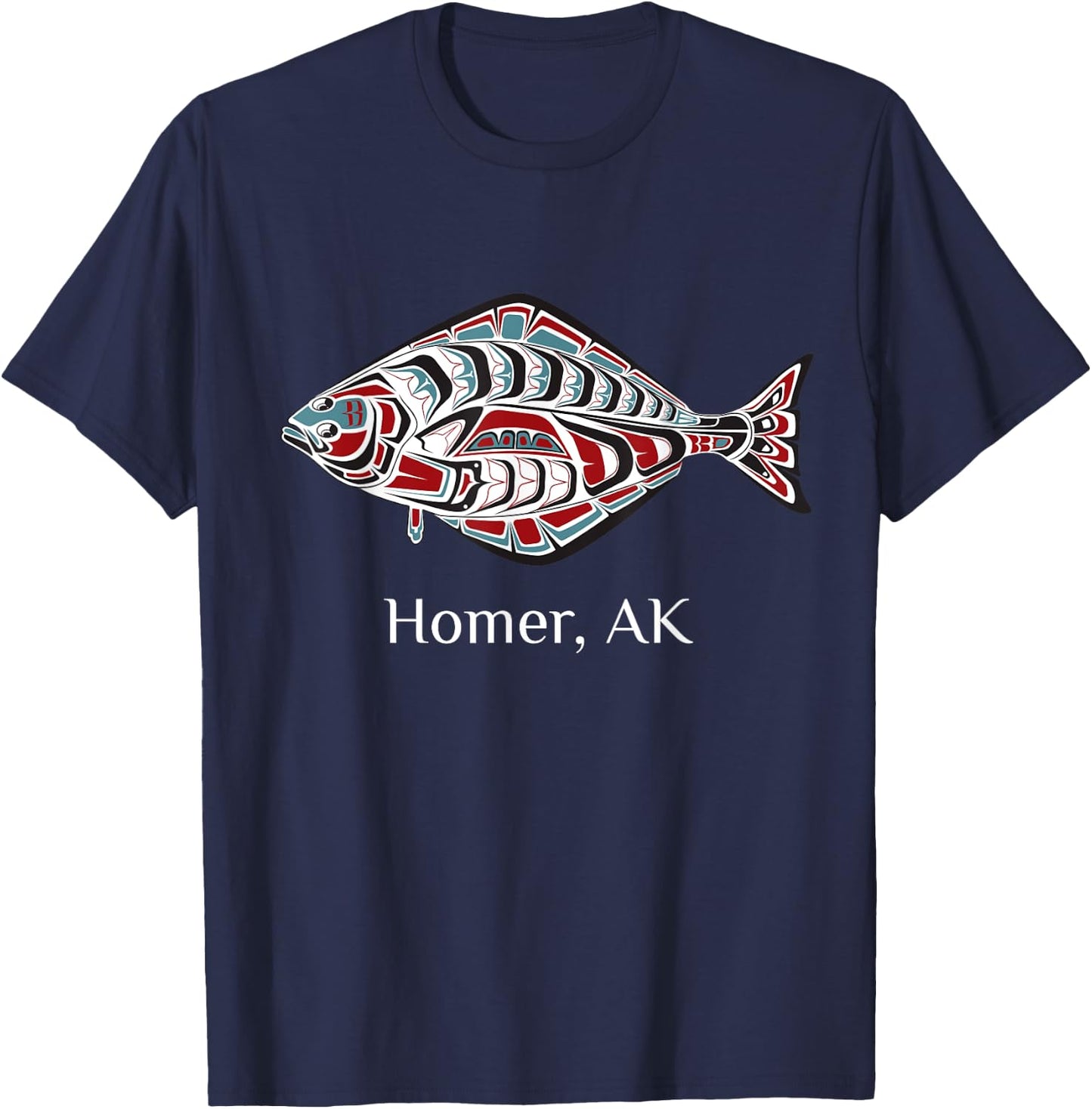 Homer, Alaska Native American Halibut Fishermen Gift T-Shirt - T-Shirt | Navy