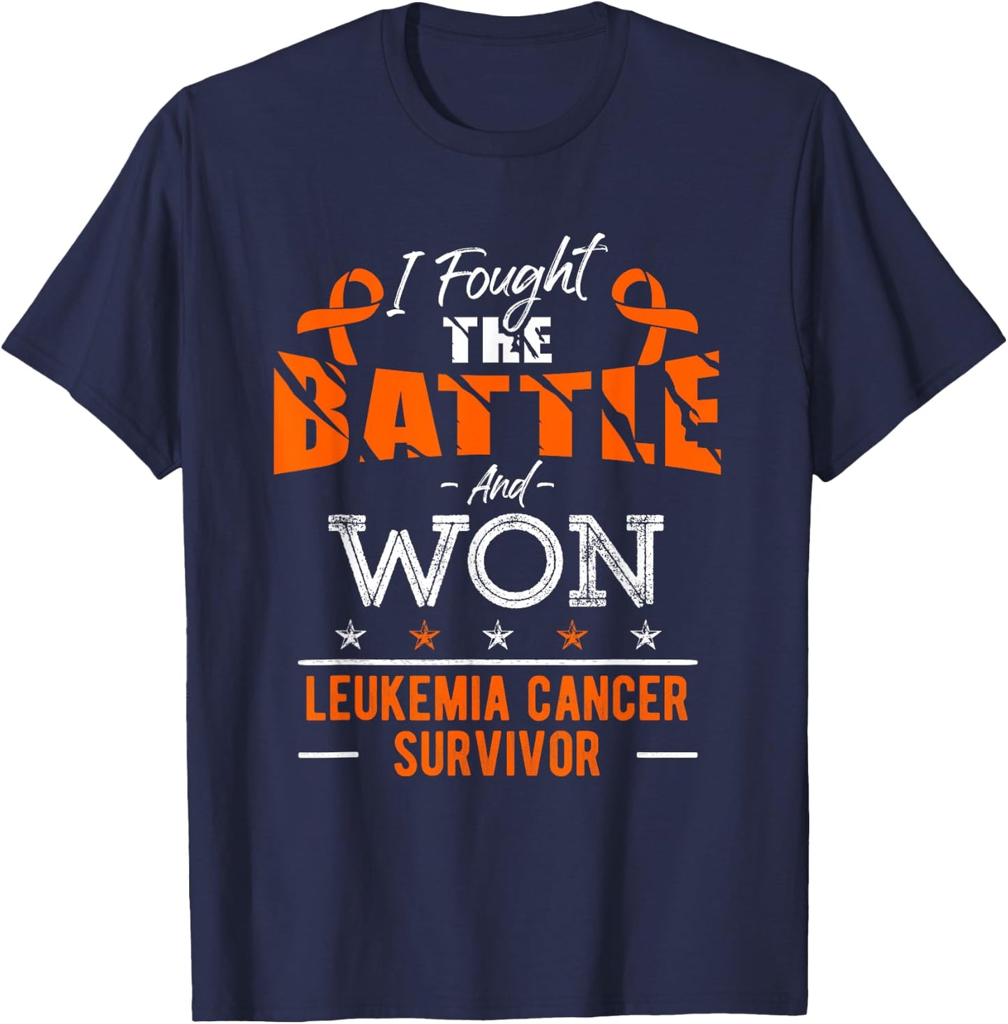 Leukemia Awareness Cancer Survivor Fighter T-Shirt - T-Shirt | Navy
