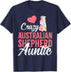 Crazy Australian Shepherd Auntie | Funny Dog Auntie T-Shirt - T-Shirt | Navy