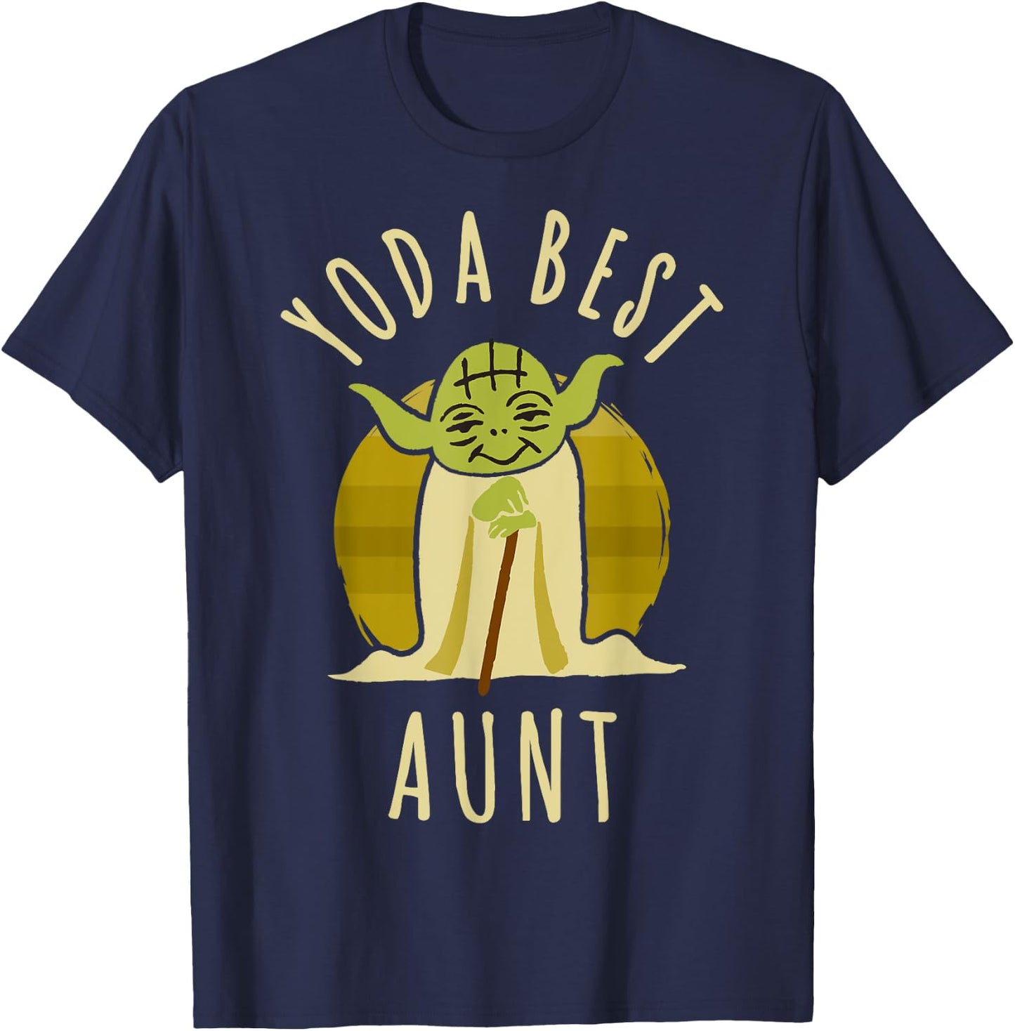 Star Wars Yoda Best Aunt Cartoon Yoda T-Shirt - T-Shirt | Navy