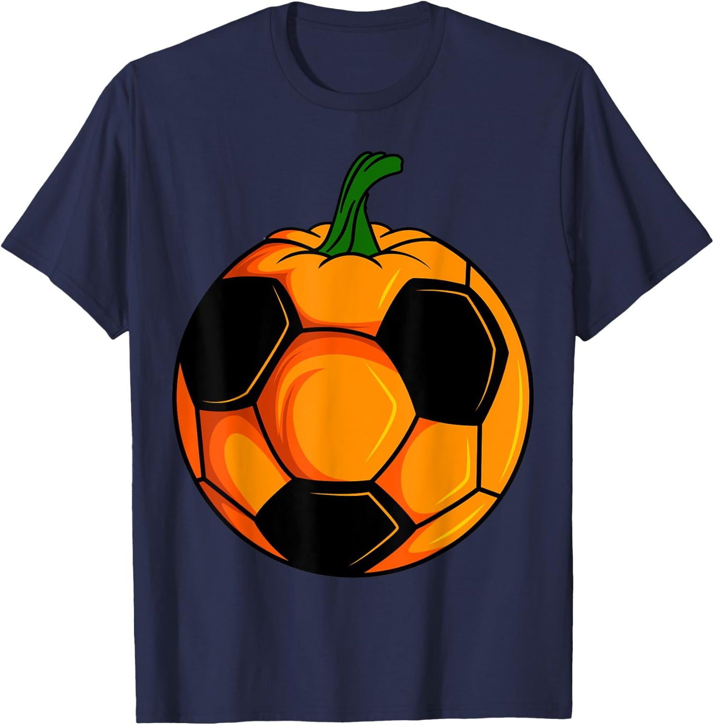 Halloween Pumpkin Soccer Ball Player Ball Team Sport T-Shirt - T-Shirt | Navy