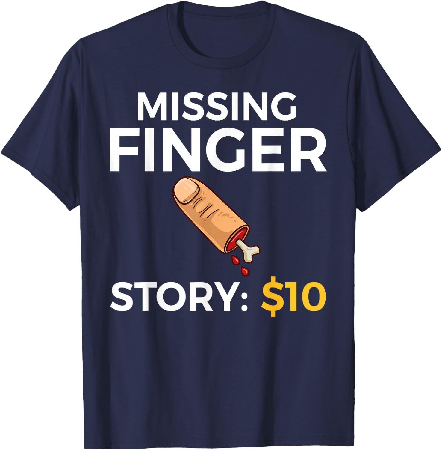 Missing Finger Prosthetic Amputation Recovery T-Shirt - T-Shirt | Navy