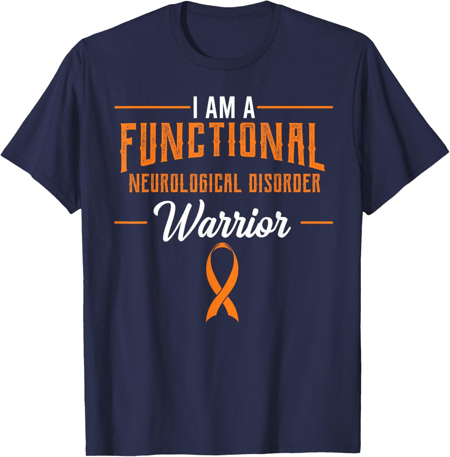 Functional Neurological Disorder Warrior Awareness Ribbon T-Shirt - T-Shirt | Navy