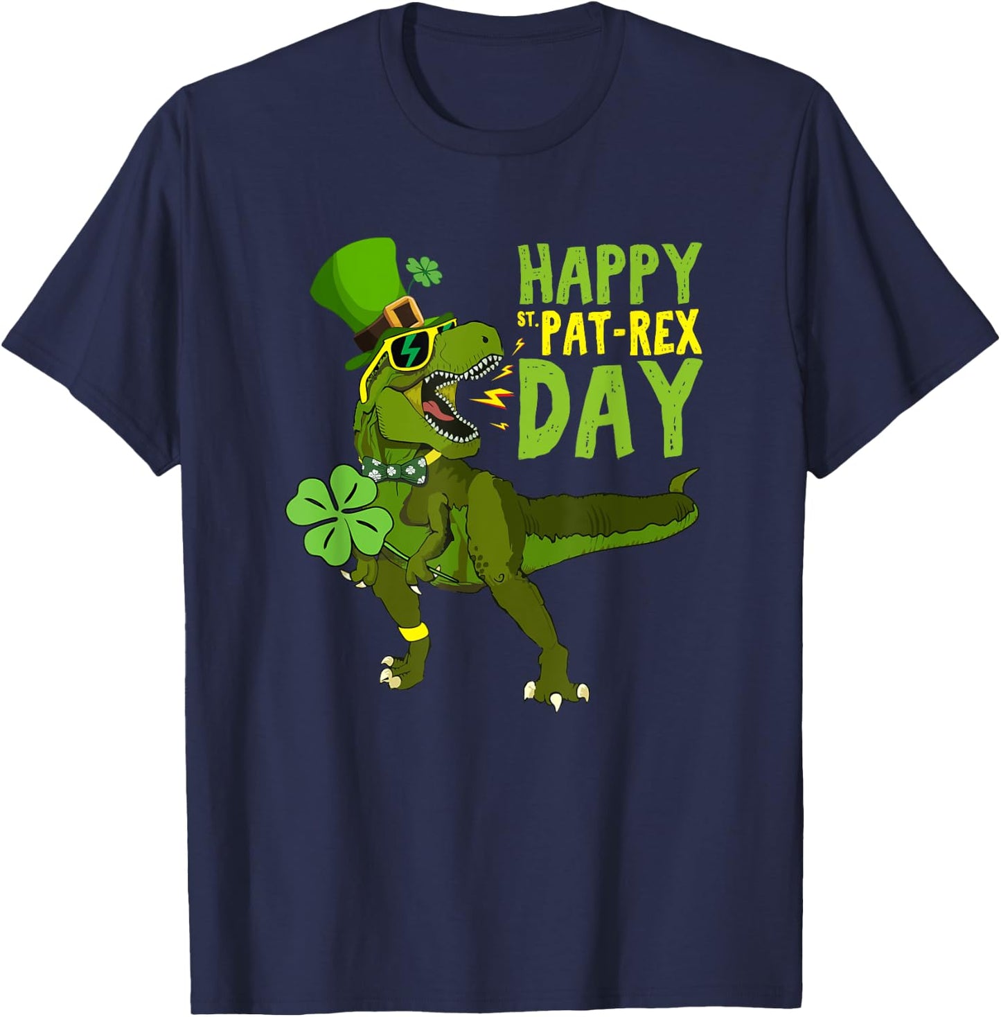 Happy St Pat Rex Day Saint Patrick's Day Dino Tyrannosaurus T-Shirt - T-Shirt | Navy