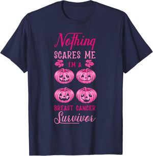 Breast Cancer Halloween Party Survivor Pink Pumpkin T-Shirt - T-Shirt | Navy