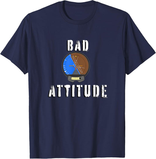 Bad Attitude pilot attitude indicator T-Shirt - T-Shirt | Navy